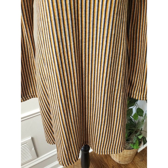 Pinc Women's Brown & Black Polyester Round Neck Long Sleeve Knee Length Dress L - Picture 3 of 11